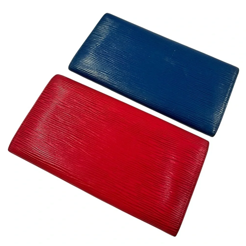 Louis Vuitton Vibrant long Wallet Duo one in Blue and one in Red | Epi Leather